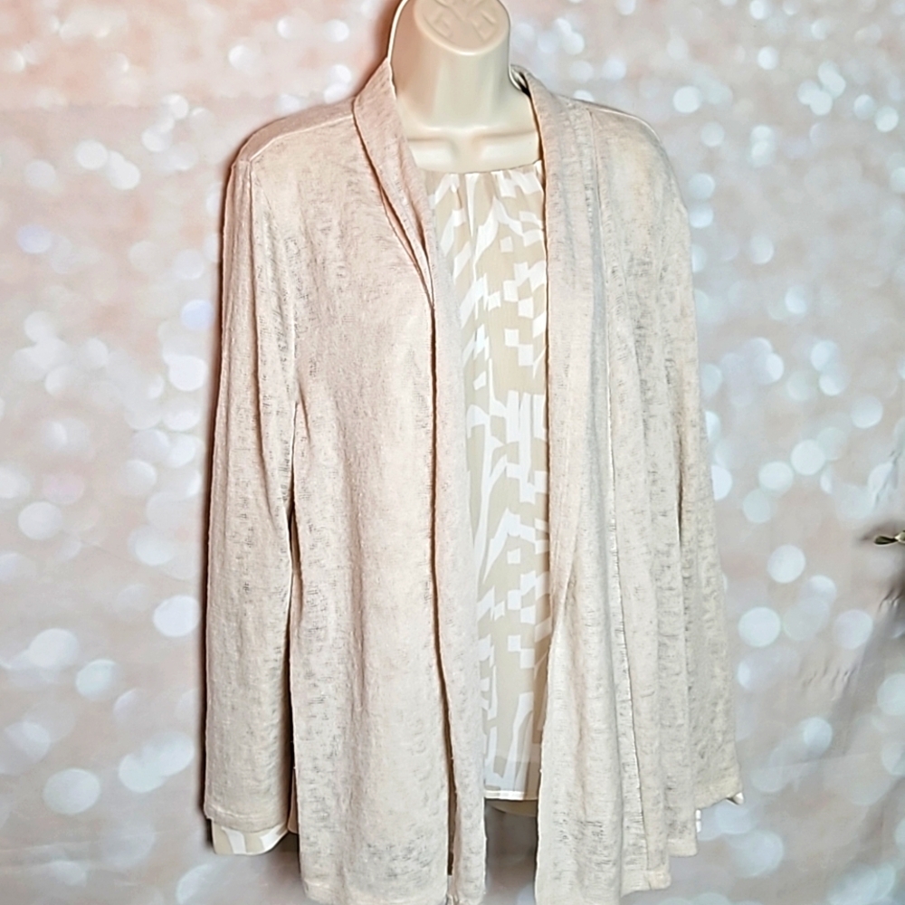 Style & Co | Beige Lightweight Open Front Cardigan Sweater